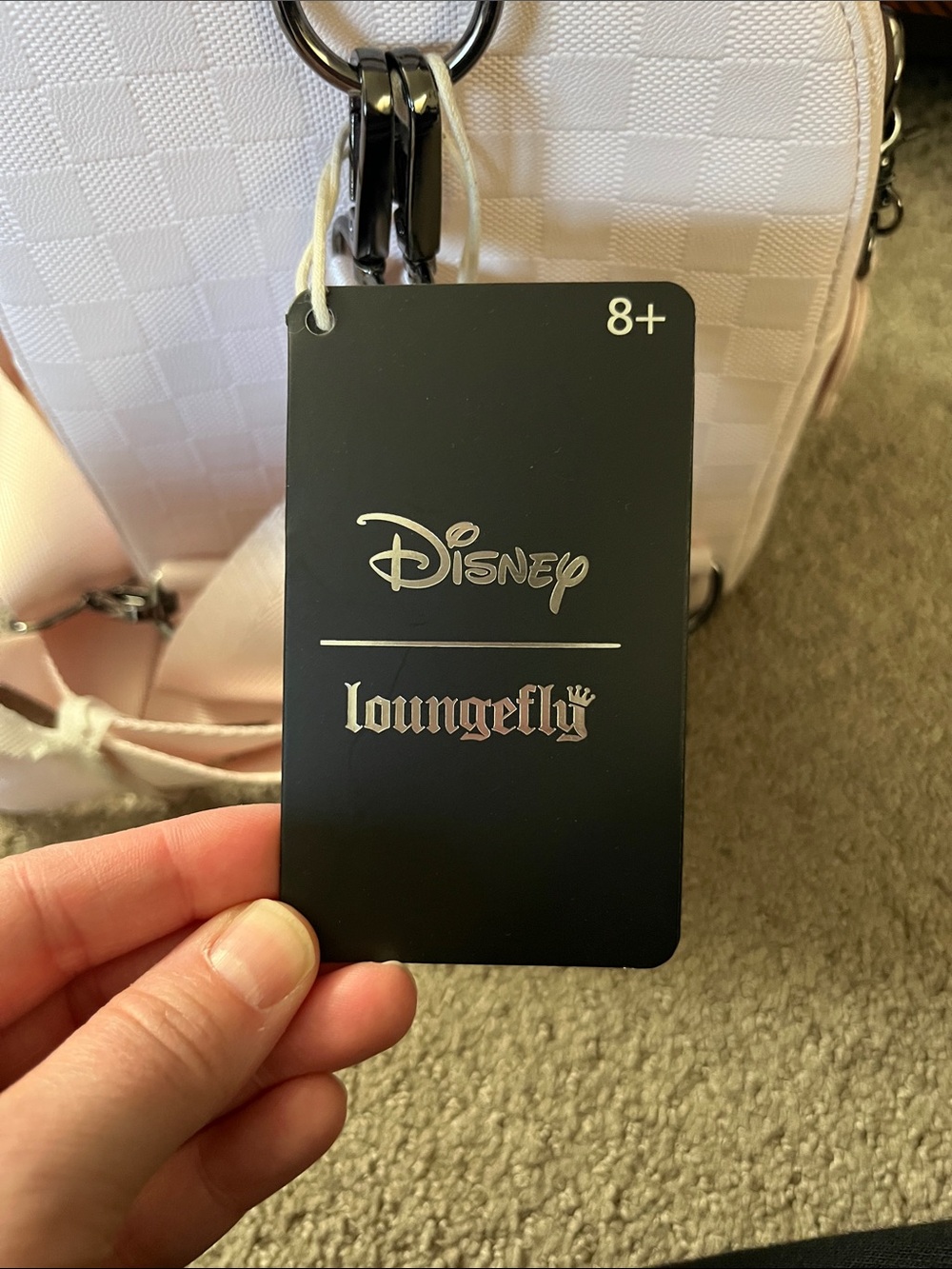 Light pink checkered pattern Minnie Mouse Loungefly NWT - Picture 5 of 5